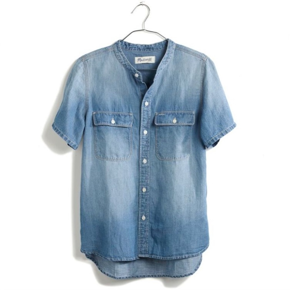 MADEWELL Blue Perfect Chambray Sunday Shirt [E8] - Picture 2 of 8